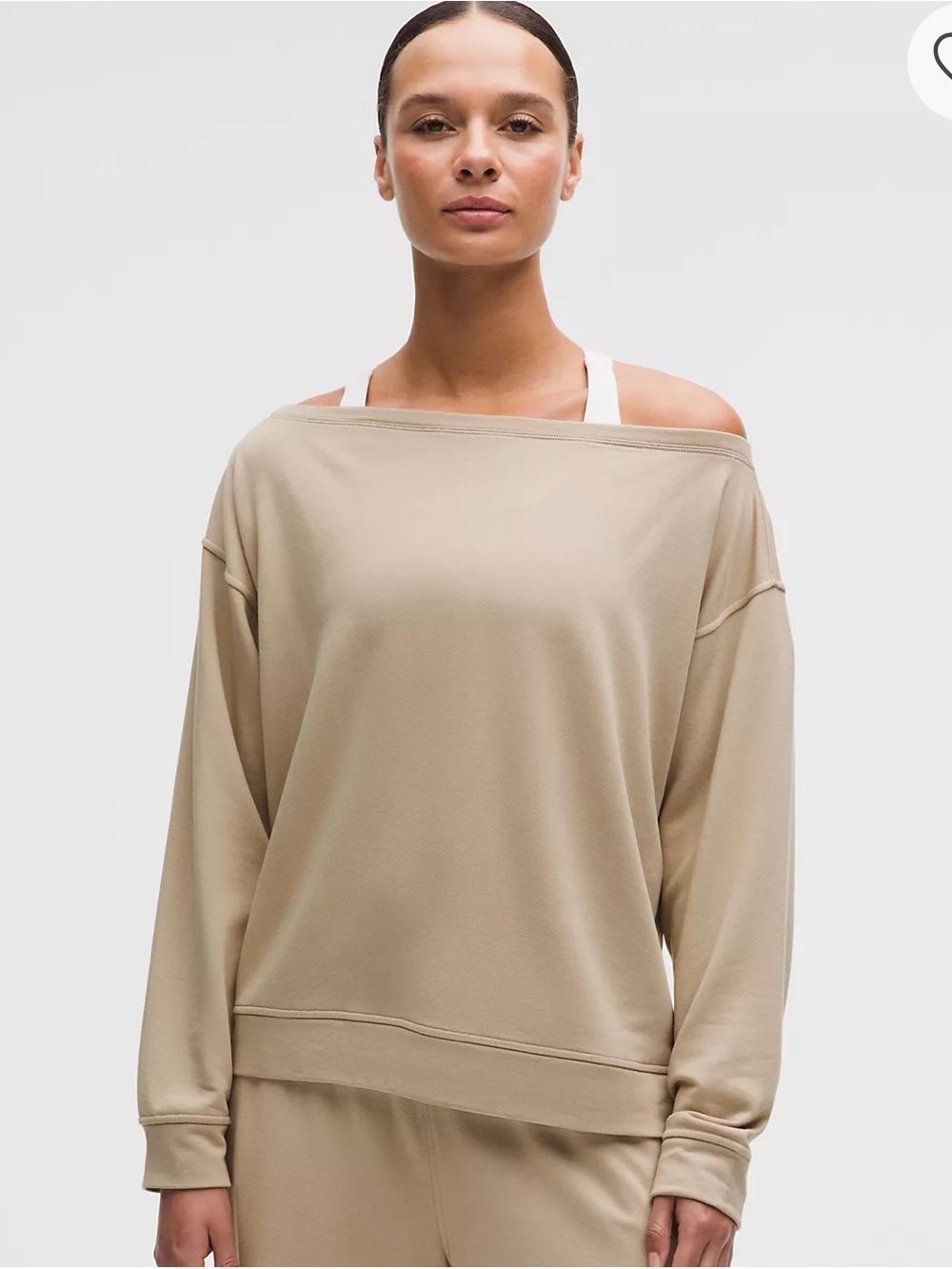 lululemon athletica Taupe Off-Shoulder Top